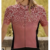 levne Dámské dresy-Dámské Cyklodres Grafika Geometrický Spád Krátký rukáv Kolo Dres Vrchní část oděvu se 3 zadními kapsami Rychleschnoucí Reflexní pásky Zadní kapsa Odvod vlhkosti Sportovní Vínově rudá Růžová Modrá