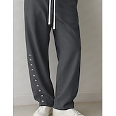 お買い得  カジュアルパンツ-男性用 ズボン カジュアルパンツ ドローストリング ポケット ボタン 平織り 履き心地よい 高通気性 全長 カジュアル 日常 家 旅行度假风 シンプル ネイビーブルー カーキ色 伸縮性なし