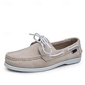abordables chaussures de bateau-Mocassins à lacets en daim marron pour homme – chaussures habillées décontractées, idéales au quotidien, au bureau et pour un look élégant en extérieur.