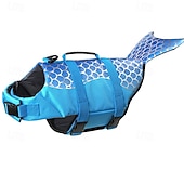 cheap Lifejackets-Shark Dog Safety Life Vest, Mermaid Dog Life Vests for Swimming with Superior Buoyancy and Rescue Handles for Swimming Pool Beach Boat