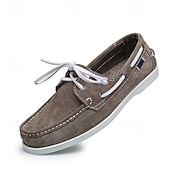 abordables chaussures de bateau-Mocassins à lacets en daim marron pour homme – chaussures habillées décontractées, idéales au quotidien, au bureau et pour un look élégant en extérieur.