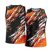 billiga Löpar-T-shirts och linnen-Herr Fotbollströja Geometrisk Färgblock Abstrakt Träningströja Linne för jogging Atletisk t-shirt Sommar Ärmlös UPF 50 Snabb tork Fuktabsorberande Andningsfunktion Turnering Fotboll Löpning Träning