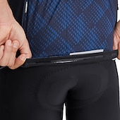 Χαμηλού Κόστους Ανδρικές φανέλες-Ανδρικά Πουλόβερ Γεωμετρικό Κοντομάνικο Ποδήλατο Αθλητική μπλούζα με 3 πίσω τσέπες Ύγρανση Αθλητισμός Θαλασσί Λευκό Ρουμπίνι Ρούχα