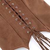 voordelige Bovenkanten-Middeleeuws Renaissance Cottagecore Korset Lijfje Piraat Viking Boers Veters Kostuum Dames Keltisch Fantasie Halloween Carnaval Prestatie LARP Ren Faire Volwassenen Korset