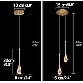 levne Ostrovní světla-led závěsné světlo kuchyňská svítidla stropní led moderní zlaté závěsné světlo křišťálové mini kapkovité závěsné světlo pro kuchyňský ostrůvek do ložnice do předsíně (1 balení)