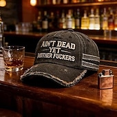economico I regali-Cappellino da baseball ricamato "Ain't Dead Yet" per uomo e donna, cappellino vintage regolabile effetto invecchiato "Ain't Dead Yet Mother F*ckers", cappellino divertente e umoristico da papà,
