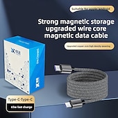 billige Mobiltelefonkabler-1 pakke USB C-kabel 66W 3,3 fot USB A til USB C USB C til USB C USB C til Lightning 2.5 A Hurtiglading Holdbar Magnetisk Enkel å bære Til iPhone Tilbehør til mobiltelefon