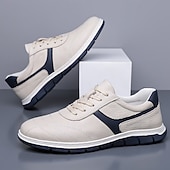 abordables Zapatillas Informales-Zapatillas casuales de piel sintética para hombre: zapatos ligeros y cómodos para caminar, viajes, salidas diarias y ropa de calle informal.