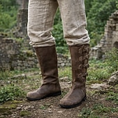 cheap Footwear-Retro Vintage Medieval Renaissance Boots Warrior Knight Ritter Ranger Buckle Fancy Dress Men's Halloween Carnival Event / Party Masquerade LARP Adults' Shoes