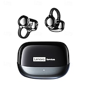 baratos Fones de ouvido abertos-Fones de ouvido sem fio Lenovo com clipe de orelha aberto, Bluetooth 6.0, estojo de carregamento, 25 horas de reprodução, compactos. &amp;Som potente, microfone embutido, fones de ouvido confortáveis para