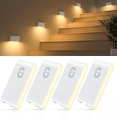 cheap Sensor Night Lights-2/4 Packs Stair Lights Indoor, RGB &amp; Warm White Motion Sensor Night Light, Color Changing Motion Sensor Light Indoor, Rechargeable Night Light for Stair,Hallway, Bathroom, Cabinet, Closet, Kitchen