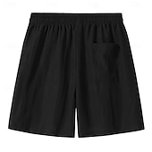cheap Cotton Linen Shorts-Men's Shorts Summer Shorts Tencel Linen Shorts Beach Shorts Drawstring Elastic Waist Plain Comfort Soft Short Daily Outdoor Beach Fashion Casual Black White Inelastic