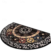 baratos Capacho-Tapete de entrada floral estilo americano, antiderrapante e resistente à sujeira, ideal para hall de entrada e corredor, fácil de limpar.