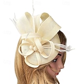 cheap Fascinators-Fascinators Fabric Wedding Birthday Elegant Vintage Cute With Feather Headpiece Headwear