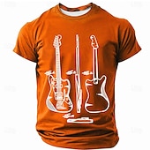  Herre Gitar Morsom Slang T skjorte Kortermet T skjorte 3D-utskrift Crew-hals Skjorte Mote Daglig Daglig Gate Svart Sommer Vår Klær S M L XL XXL XXXL