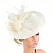 abordables Fascinadores-Fascinators Sinamay Boda Cumpleaños Vintage Estilo lindo Retro Con Pajarita Tul Celada Sombreros