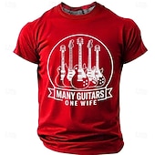  Festival de Música Hombre Música Gracioso Guitarra Camiseta Manga Corta Camiseta Impresión 3D Cuello Barco Camisa Moda Diario Diario Calle Azul Piscina Negro Rojo Verano Primavera Ropa S M L XL XXL