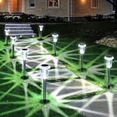 cheap Pathway Lights &amp; Lanterns-Solar Outdoor Lights, Solar Pathway Lights Outdoor Waterproof, Stainless Steel Stake Lighting for Garden Yard Path Walkway Driveway Patio Lawn Outside Decor,Color Changing
