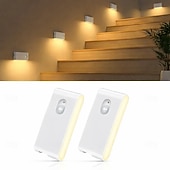 cheap Sensor Night Lights-2/4 Packs Stair Lights Indoor, RGB &amp; Warm White Motion Sensor Night Light, Color Changing Motion Sensor Light Indoor, Rechargeable Night Light for Stair,Hallway, Bathroom, Cabinet, Closet, Kitchen