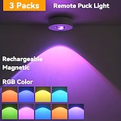 economico Luci del disco-3/6 pezzi luce notturna RGB ricaricabile con telecomando, luce per quadri, 12 modalità di colore per armadio, cucina, bagno, camera da letto, ufficio, illuminazione d'atmosfera