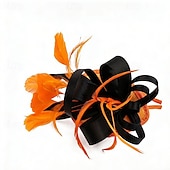 voordelige Fascinators-fascinators Stof Bruiloft Verjaardag Elegant Vintage leuke Style Met Veer Linten Helm Hoofddeksels