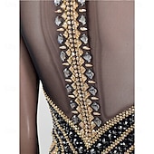 cheap Figure Skating Dresses-Figure Skating Dress Girls' Ice Skating Dress Black Patchwork Asymmetric Hem Stretchy Training Competition Skating Wear Classic Crystal / Rhinestone Long Sleeve Ice Skating Figure Skating