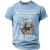 preiswerte Musik- und Instrumenten-Grafik-T-Shirts-Herren Alter Mann Lustiger Slang T Shirt Kurzarm T-Shirt 3D-Druck Rundhalsausschnitt Hemd Mode Täglich Täglich Straße Blau Hellblau Grapefruit-Heide Sommer Frühling Bekleidung S M L XL XXL XXXL 4XL