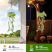 economico Luci paesaggistiche-Luci solari da giardino sospese per primavera ed estate, 66 LED realistici con fiori e rampicanti, decorazioni per esterni impermeabili IP65 per giardino, patio e recinzione, accensione automatica 8-12 ore, regalo per la mamma