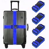 preiswerte Gepäck- und Reiseaufbewahrung-4PCS Luggage Straps, 200CM Adjustable Travel Bag Belts with Buckle, Secure Suitcases, Quick Luggage Identification, Multiple Colors, Travel Essential, Gift Idea