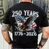  2026. július 4. 250. emléknap Férfi 3D Nyomtatott US Zászló Kerek nyakú Rövid ujjú Póló Napi Utca