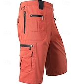 cheap Outdoor-Men's Tactical Cargo Cargo Shorts Shorts Casual Shorts Pocket Elastic Waist Plain Calf-Length Casual Outdoor Streetwear Fashion Streetwear Orange Brown Inelastic