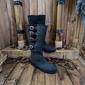 cheap Footwear-Retro Vintage Medieval Renaissance Boots Warrior Knight Ritter Ranger Buckle Fancy Dress Men's Halloween Carnival Event / Party Masquerade LARP Adults' Shoes