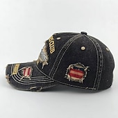 billiga U.S. 250-årsjubileum-Rolig retro gamlingklubb broderad casualhatt, vintage sliten dödskalle med vingar pappa basebollkeps justerbar rolig grafisk hatt för män utomhus streetwear
