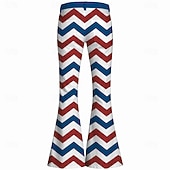 economico Fondi-250° anniversario USA Retrò Vintage Anni '70 Pantaloni Pantaloni a zampa d'elefante Hippie Disco Vita alta Costume Per donna Mascherata 4 Luglio Feste Giorno dell'Indipendenza Adulti Pantaloni