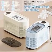 Недорогие Бытовая техника-Миниатюрный портативный льдогенератор, настольный, быстрое приготовление льда за 10-15 минут, 8 твердых кубиков льда за цикл, компактный, небольшой, быстродействующий льдогенератор для дома, офиса,
