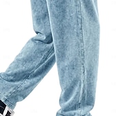 economico pantaloni casual-Per uomo Pantaloni Pantaloni casual 100% cotone Pantaloni Larghi Pantaloni lavati con acido Coulisse Elastico in vita Gamba Dritta Semplice Morbido Confortevole Lunghezza intera Casuale Quotidiano