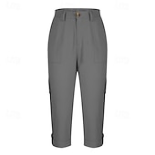 economico Pantaloncini Bermuda-Per donna Pantaloni Cargo Pantaloni capri Chinos Vacanza Streetwear Casual Lunghezza al polpaccio Vita media Semplice Tasca Fascia Elastica Comodo Comodità Inelastico Quotidiano All'aperto Streetwear