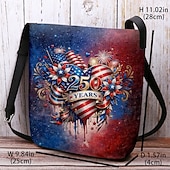 cheap Accessories-Women's Polyester Flocked Crossbody Bag with Adjustable Strap, Patriotic 250th Anniversary &amp; Independence Day Design, Perfect for Daily Casual Use and American Celebration Events