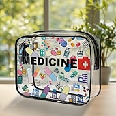 olcso poggyász és utazási tárolás-1/2 db-os nagy kapacitású kozmetikai tárolótáska cipzárral, hordozható sminkszervező nőknek és lányoknak, utazó piperecikkek kis pvc sminktasakkal