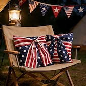 Χαμηλού Κόστους 250η επέτειος-250ή επέτειος των ΗΠΑ, κάλυμμα μαξιλαριού με σχέδιο φιόγκου, αναμνηστική διακόσμηση αυλής 1776-2026 για πατριωτικό εορτασμό, ημιπεντηκονταετία, 4η Ιουλίου, ημέρα ανεξαρτησίας, διακόσμηση καναπέ 2 τεμαχίων ή 4 τεμαχίων