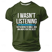 Мужская футболка с саркастическим принтом "Я не слушал, поэтому буду улыбаться, кивать и надеяться на лучшее", стандартный крой, короткий рукав, круглый вырез, повседневная, подарок, дизайнерская