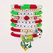 billiga Tillbehör &amp; Hattar-Världsfotbollsmatch 2026 armband Fotbollsmamma Fläkt Cosplay Vuxna Dam Maskerad Fest Fotbollsmatch Fotbollsevenemang Klä ut