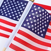 billige U.S. 250-årsjubileum-Patriotiske amerikanske miniflagg – 20/50 stk. 4x6-tommers amerikanske treflagg med premium trestenger og trygge gullspydtopper – 4. juli, uavhengighetsdagen, 250-årsjubileum, minnedagen, veterandagen