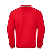 cheap Men's Classic Polo-Men's Golf Shirt Golf Polos Shirts Casual Street Lapel Long Sleeve Basic Modern Plain Buttons Spring Fall Regular Fit Black White Red Navy Blue Dark Grey Light Blue Golf Shirt