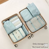 abordables Rangement et organisation-Ensemble de 7 organisateurs de voyage, sacs de rangement portables grande capacité pour vêtements, chaussures et chaussettes, cubes de rangement pour valise