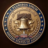  Памятная монета США к 250-летию со дня основания страны, украшенная изображениями Колокола Свободы и орла, в честь 250-летия американской свободы. Подарок.