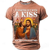  Heren Bijbel Het Begon Met Een Kus Judas Kust Jezus Religieuze Parodie Grafisch T-shirt Hoe Is Het Zo Eindegekomen Grappige Christelijke Meme Casual Geschenk Designer Kleding Apparel