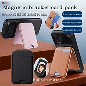 preiswerte Handy-Halter-2-in-1 magnetischer MagSafe-Wallet-Ständer, magnetisches Leder-Kartenetui für iPhone 17, 16, 15 Pro Max Serie mit verstellbarer Halterung