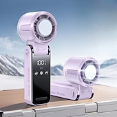 お買い得  携帯扇風機-携帯型ハンディファン、5段階風量調節、充電式ミニパーソナルファン、折りたたみ式ハンドル付きUSB卓上ファン、静音設計、旅行、オフィス、屋外、家庭での使用に最適