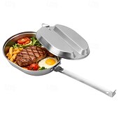 economico Utensili e gadget da cucina-Scatola per riso quadrata in acciaio inossidabile 304 con manico per uso esterno, scatola per riso individuale in stile americano, set di pentole da campeggio per esterni